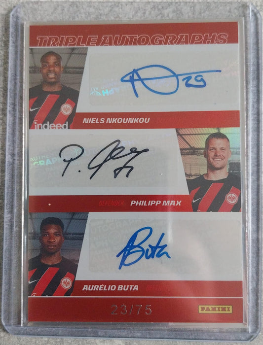 Triple Autogramm: Nkounkou - Max - Buta /75