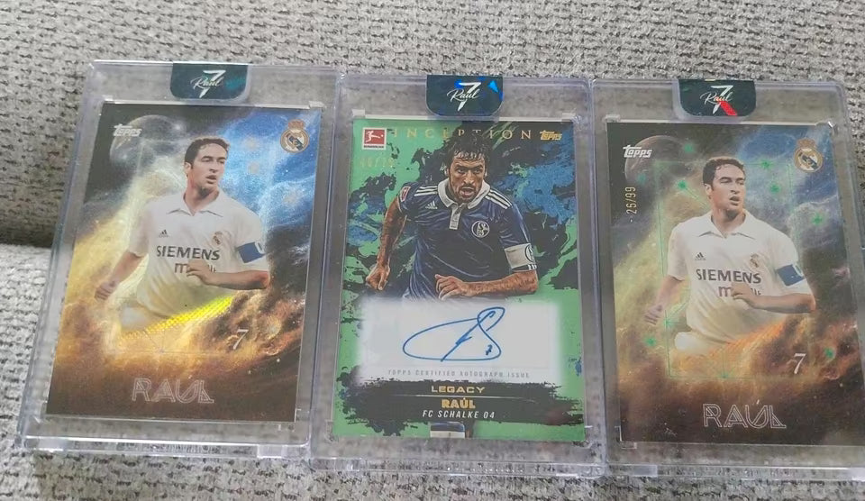 Topps Inception & Los Blancos Fussballkarten 3x Raúl